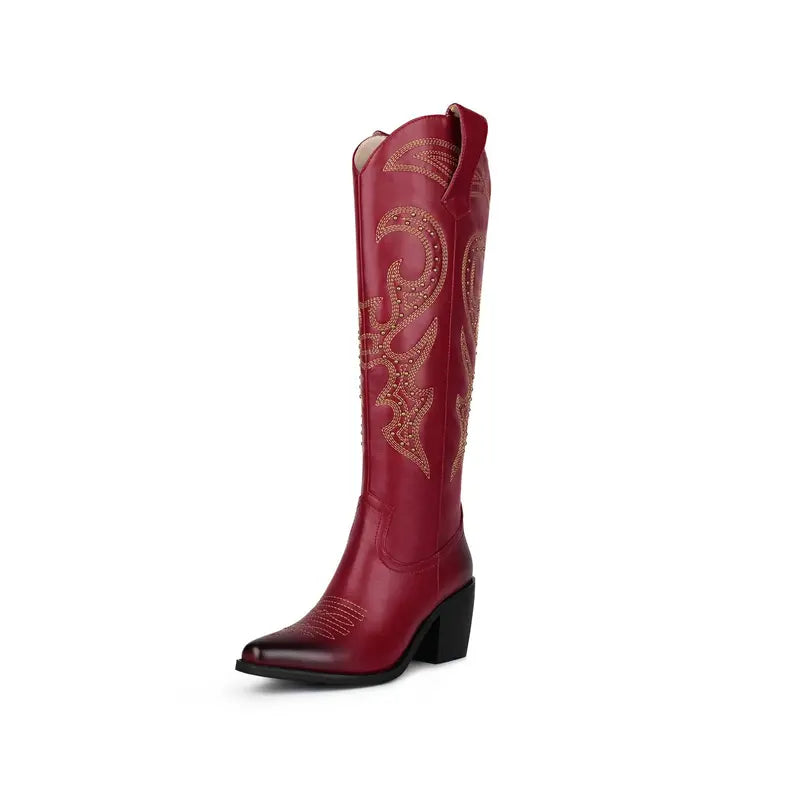 The Signature Embroidered Knee-High Cowgirl Boot
