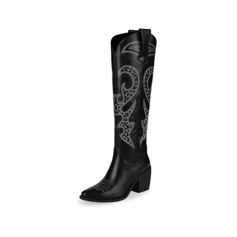 The Signature Embroidered Knee-High Cowgirl Boot