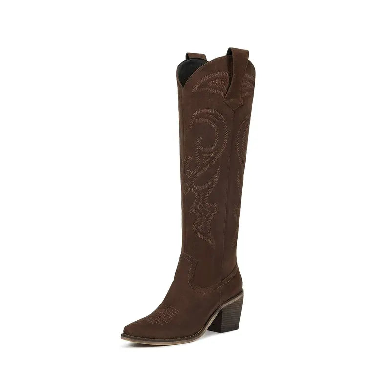 The Signature Embroidered Knee-High Cowgirl Boot